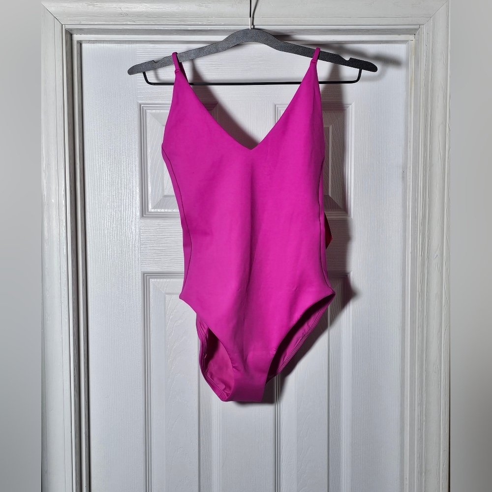 Left On Friday Sunday Suit One Piece Swimsuit Size Medium Hot Pink
